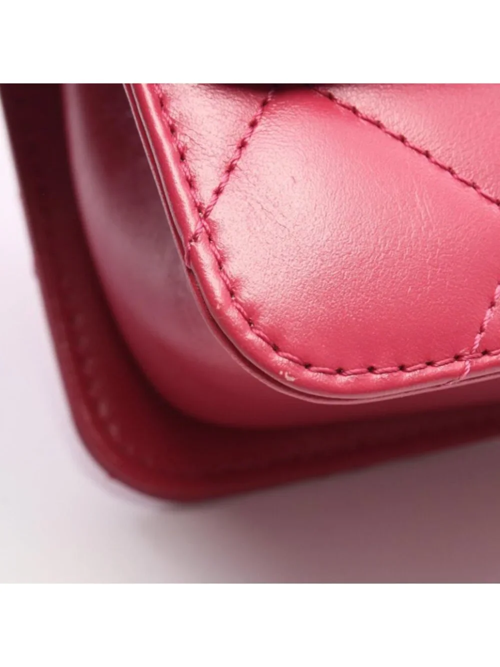 Chanel Shoulder Bag Quilted Flap Magenta Leather Chain